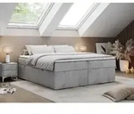 Boxspringbett ohne Kopfteil mit Bettkasten, niedriges Kopfteil, Polsterbett ohne