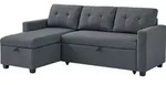 Sofa L Form Vitalispa Campina Grau 226 x 163 cm mit Schlaffunktion, Model 49807...