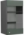 K&uuml;chenglasschrank Vicco Fame-Line Gr&uuml;n-Gold Landhaus 40 cm, Model 37995 -