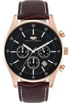 Rhodenwald S&ouml;hne Armband-Uhr Goodwill Ros&eacute;gold Echtleder Dunkelbraun 10010073