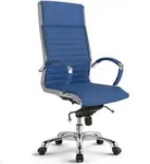 VERSEE Montreal B&uuml;rostuhl Blau Leder &ndash; r&uuml;ckenschonender Chefsessel, ergonomischer