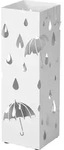 Regenschirmst&auml;nder mit 2 Haken wei&szlig; Metall rechteckig &Oslash;15,5 &times; 49 cm Regenschirm