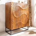 Massives Highboard SCORPION 120cm braun Mangoholz Sideboard Kommode Anrichte
