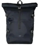 Sandqvist Icon Rolltop - Rucksack L 16" 65 cm erw. (navy with black leather) -...