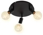 Deckenleuchte Deckenlampe schwenkbar drehbar 3xE27 60W schwarz Metall Briloner -