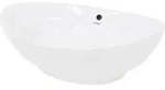 LuxeBath Waschbecken Aufsatzwaschbecken Oval, 59x39x20 cm, Wei&szlig;, aus Keramik -...