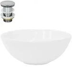 LuxeBath Waschbecken Aufsatzwaschbecken Rund, &Oslash; 28x11,6 cm, Wei&szlig;, aus Keramik,