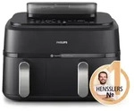 Philips Airfryer 5000 Series, Doppelkorb, 6+3 l, 12 Einstellungen, schwarz (NA551/00)