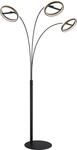 Globo Lighting Stehleuchte Metall schwarz matt, Aluminium grau dunkel,...