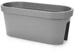 Balkon Gel&auml;nder Blumentopf oval - grau / 60 cm - Gel&auml;nder Pflanztopf...
