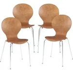Esszimmerstuhl &lsquo;Etne&rsquo; 4er Set Holz Metall 85 x 48 x 50 cm Walnussoptik /