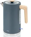 Briebe KT1165GRY, 1,7 l, 2200 W, Grau, Edelstahl, Wasserstandsanzeige,