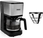 Kaffeemaschine Edelstahl Set mit Glaskanne f&uuml;r 12 Tassen & 2x Permanentfilter