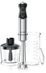 Arendo Stabmixer Set 1000W Edelstahl, P&uuml;rierstab, Mixer, Mixstab, Mixbecher, 2