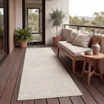 Outdoor Teppich Wetterfest Balkon Wohnzimmer Skandinavisches Boho Einfarbig Gr&ouml;sse