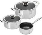 HENSSLERS Topf-Set 5-tlg., 1 Universaltopf &Oslash; 20 cm + &Oslash; 24 cm + Deckel, 1