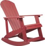 BELIANI Garten Schaukelstuhl Rot Kunstholz Breite Armlehnen Muskoka Adirondack...