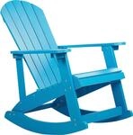 BELIANI Garten Schaukelstuhl Blau Kunstholz Breite Armlehnen Muskoka Adirondack...