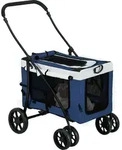 PawHut 2 in 1 Hundebuggy Haustierwagen Hundetrolley mit abnehmbarem Korb, 2