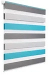 WOLTU Doppelrollo Weiss+Grau+T&uuml;rkis : 90x150cm Gr&ouml;&szlig;e: 90x150cm -