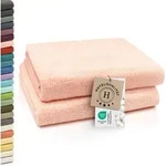 2er Set Badet&uuml;cher, 100% Baumwolle, 100x150 cm, 420g/qm, rosa - Rosa
