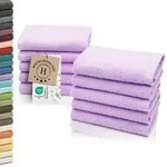 10er Set Seift&uuml;cher, Baumwolle, 30x30 cm, 420g/qm, flieder (lila) - Lila