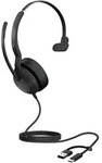 Jabra Evolve2 50 USB C/A MS Mono Headset, On-Ear, B&uuml;ro/Callcenter, Schwarz - Schwarz
