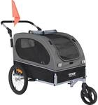 VEVOR Hundeanh&auml;nger 40 kg 2in1 Fahrradanh&auml;nger Kohlenstoffstahl + 600D