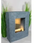 Gartenbrunnen mit LED Beleuchtung 65x53 cm Zimmerbrunnen Brunnen Steinoptik Regen