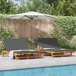 vidaXL Sonnenliege Braun 125 x 200 x 84 cm Massivholz Akazie