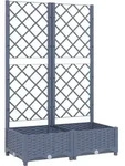 vidaXL Garten-Pflanzgef&auml;&szlig; mit Spalier Blaugrau 80 x 40 x 121,5 cm PP - Grau