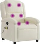 vidaXL Massagesessel Creme Samt