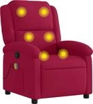 vidaXL Massagesessel Weinrot Samt