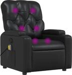 vidaXL Massagesessel Schwarz Kunstleder