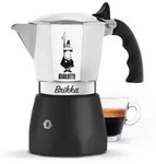 Bialetti Brikka, Mokka-Kanne, 0,17 l, Schwarz, Edelstahl, Aluminium, 4 Tassen,