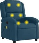 vidaXL Massagesessel Blau Samt