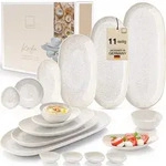 S&Auml;NGER Steingut Servierplatten Set Korfu 11 teilig - Beige