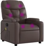 vidaXL Massagesessel Braun Kunstleder