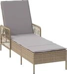 vidaXL Sonnenliege Poly-Rattan Beige und Hellgrau