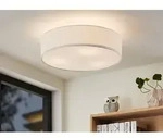 Runde TRIO Design Deckenleuchte Stoffschirm Wei&szlig; 50cm Durchmesser Deckenlampen...