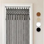 COZYOR Makramee-Vorhang, mit Holz&ouml;sen Boho Vorhang T&uuml;rvorhang Fenstervorhang