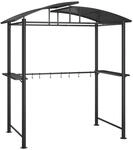 vidaXL Grillpavillon mit Seitenregalen Anthrazit 210x114x230 cm Stahl