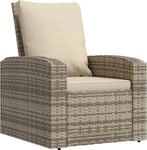 vidaXL Gartensessel Verstellbar mit Kissen Hellbraun Poly Rattan