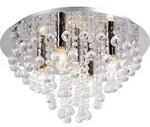 Deckenlampe London mit Glasbehang klar chrom pol.