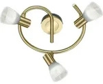 LED-Strahler - Wei&szlig; - Glas - Messing - 3-flammig - &Oslash; 30 cm - Gold/Wei&szlig;