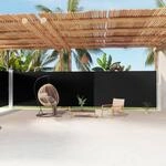 vidaXL Seitenmarkise Ausziehbar Schwarz 200x1200 cm