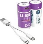 ANSMANN Akku Baby C Typ-C Anschluss Li-Ion 2300mAh 1,5V, 2 St&uuml;ck -