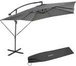 tectake&reg; Sonnenschirm Apollon 250 x 250 cm mit Winddach - Hellgrau