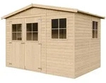 TIMBELA M334 Gartenhaus Holz mit Fenstern - Ger&auml;teschuppen Holz H226x324x216 cm/6 m2