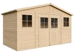 Holz Gartenschuppen - Abstellkammer mit Fenstern - H246 x 418 x 220 cm/ 8 m2